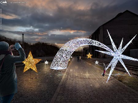 Die Sternenallee in LUMAGICA an der Henrichshütte, Foto: MK ILLUMINATION
