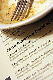 Die Pasta-Auswahl auf der Speisekarte Foto: Anna-Lisa Konrad
