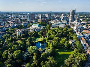 Der Essener Stadtgarten von Oben Foto: Johannes Kassenberg
