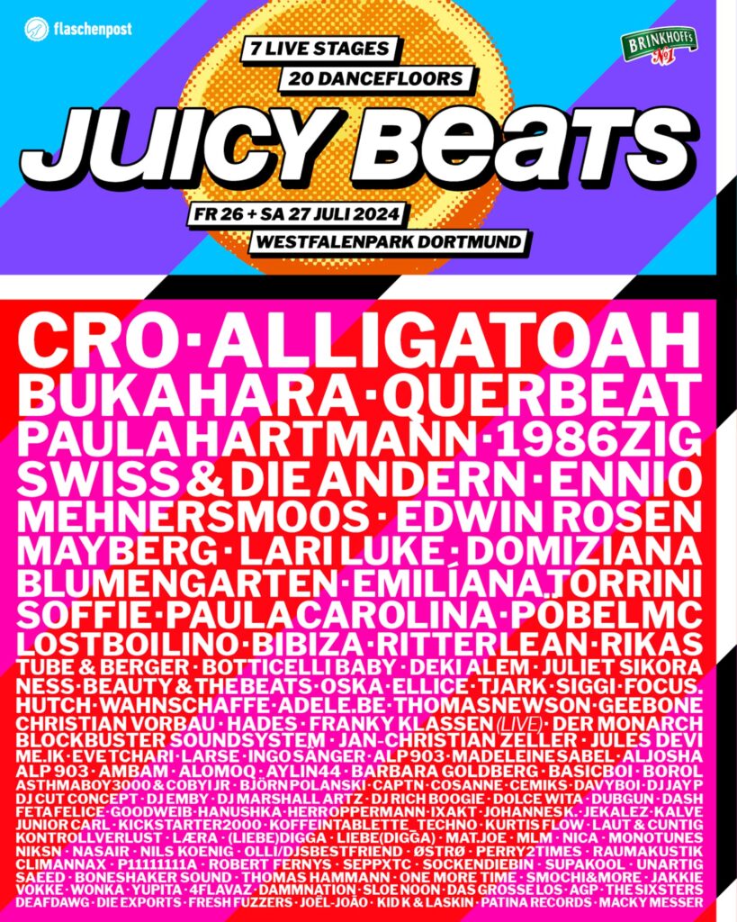 Bandwelle Plakat mit Line Up
Bild: Juicy Beats