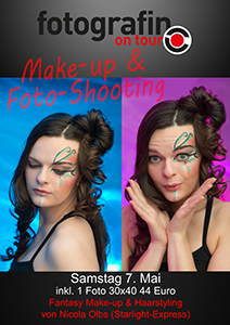 Kommen Sie zum Make-up und Foto-Shooting im Fotostudio fotografin-on-tour