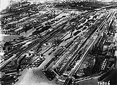 Duisburger Hafen 1926, Bildmitte Kaiserhafen Quelle: duisport Foto: unbekannt