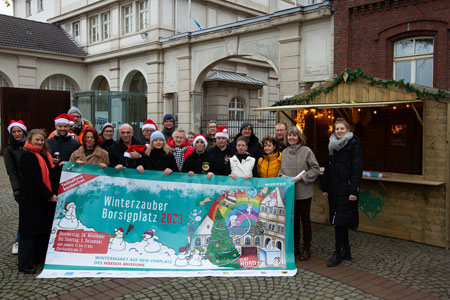 Initiatoren, Unterstützer und Akteure des ersten Winterzaubers Borsigplatz 2023, Foto: David Peters