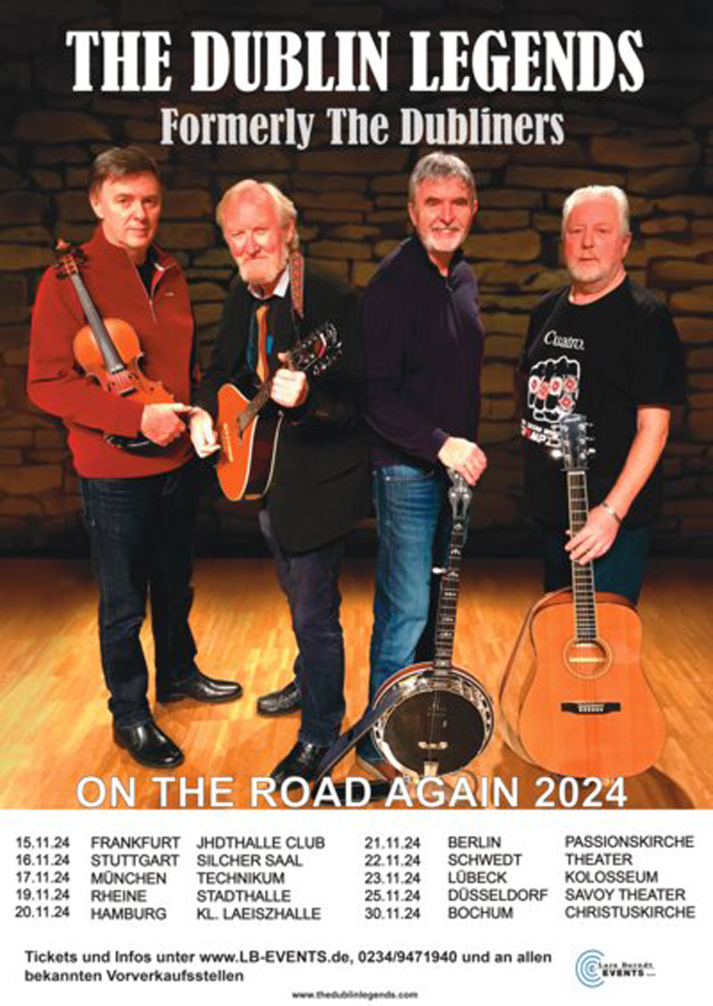 Veranstaltung: THE DUBLIN LEGENDS – On The Road Again 2024